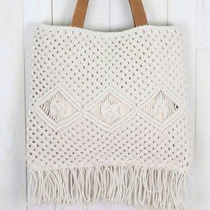 Lovestitch Hand Macrame Diamond Pattern Tote Bag
